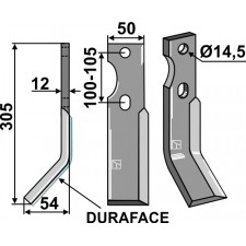 Dent rotative DURAFACE, modèle gauche - AG014402