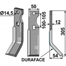 Dent rotative DURAFACE, modèle droit - AG014404