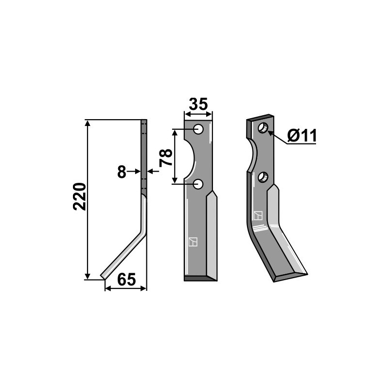 Dent rotative, modèle gauche - AG000441