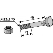 Boulon avec écrou frein - M12x1,75 - 10.9 - AG008580