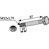 Boulon avec écrou frein - M12x1,75 - 8.8 - AG008571