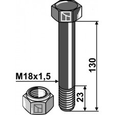 Boulon avec écrou à freinage interne - M18x1,5 - 10.9 - L'Agriculteur