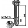 Boulon avec écrou frein - M20 - 10.9 - AG002750