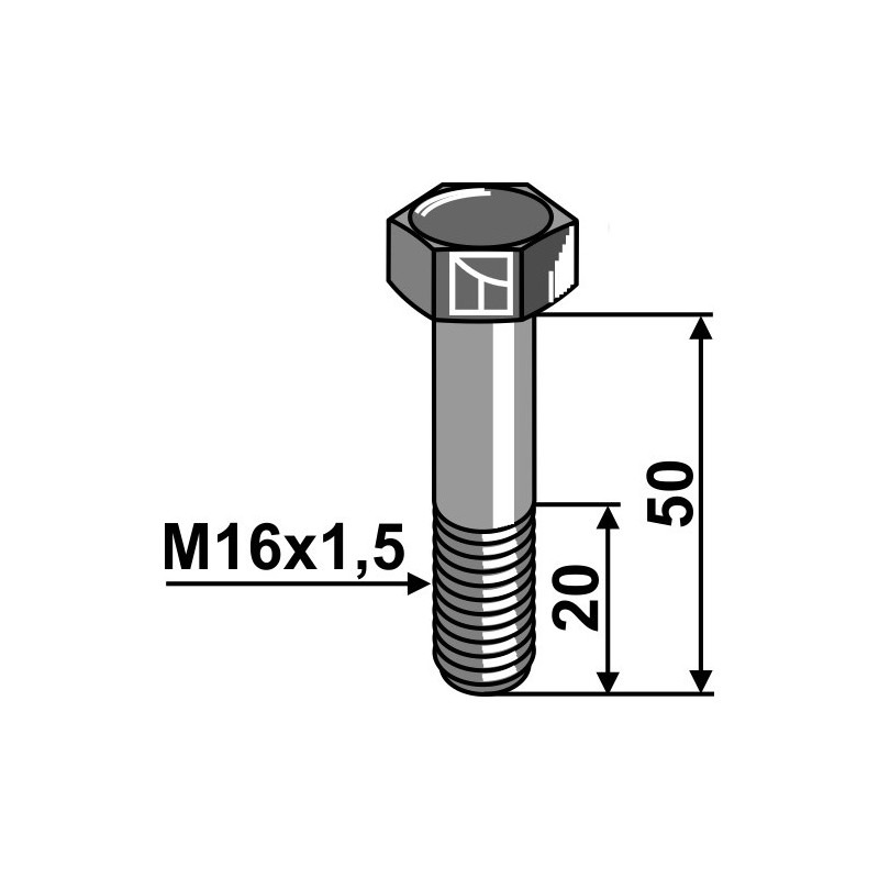 Boulon M16x1,5 x 50 - 10.9 - Bucher - 155130160