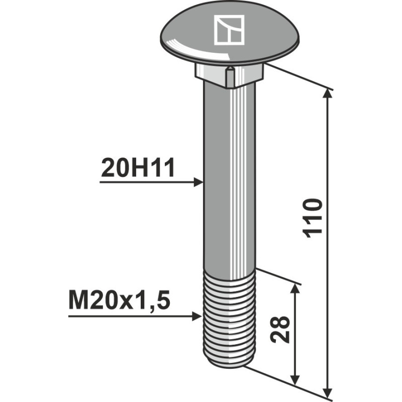 Boulon M20x1,5 - Dücker - 901020068