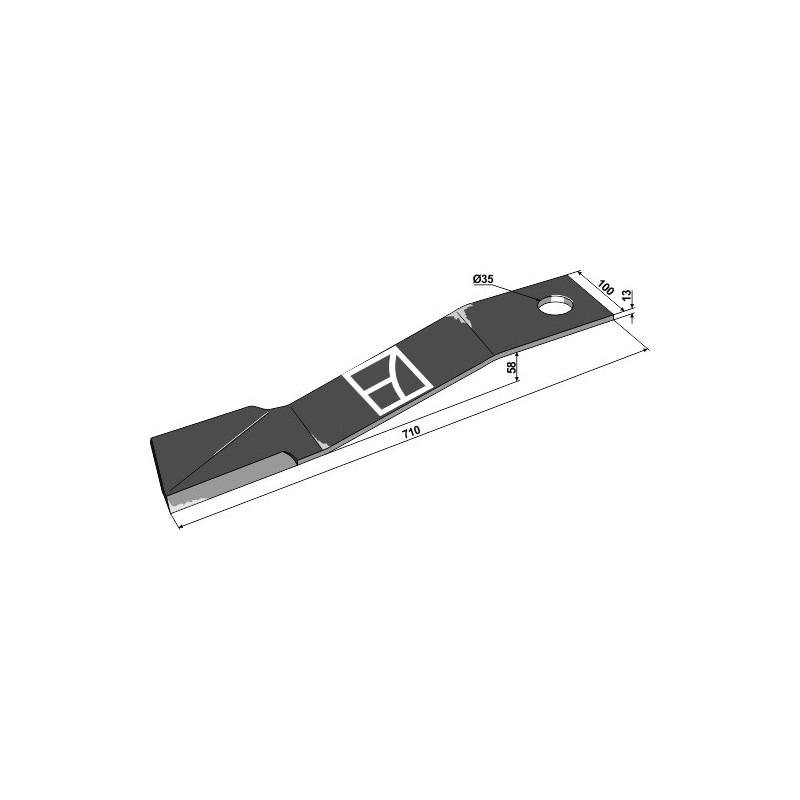 Couteau central 710mm - Mc Connel - 00764668