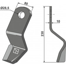 Couteau - modèle droite - Sauerburger - 0.004.10.49211