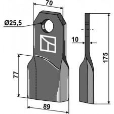 Couteau broyeur, modèle gauche - Fehrenbach - M175L