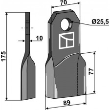 Couteau broyeur, modèle droit - Fehrenbach - M175R