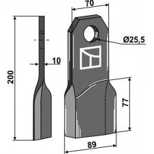 Couteau broyeur, modèle droit - Fehrenbach - M200R