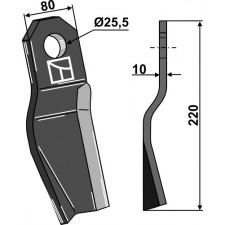 Couteau torsadé - modèle gauche - Röll - 690609 / 308893