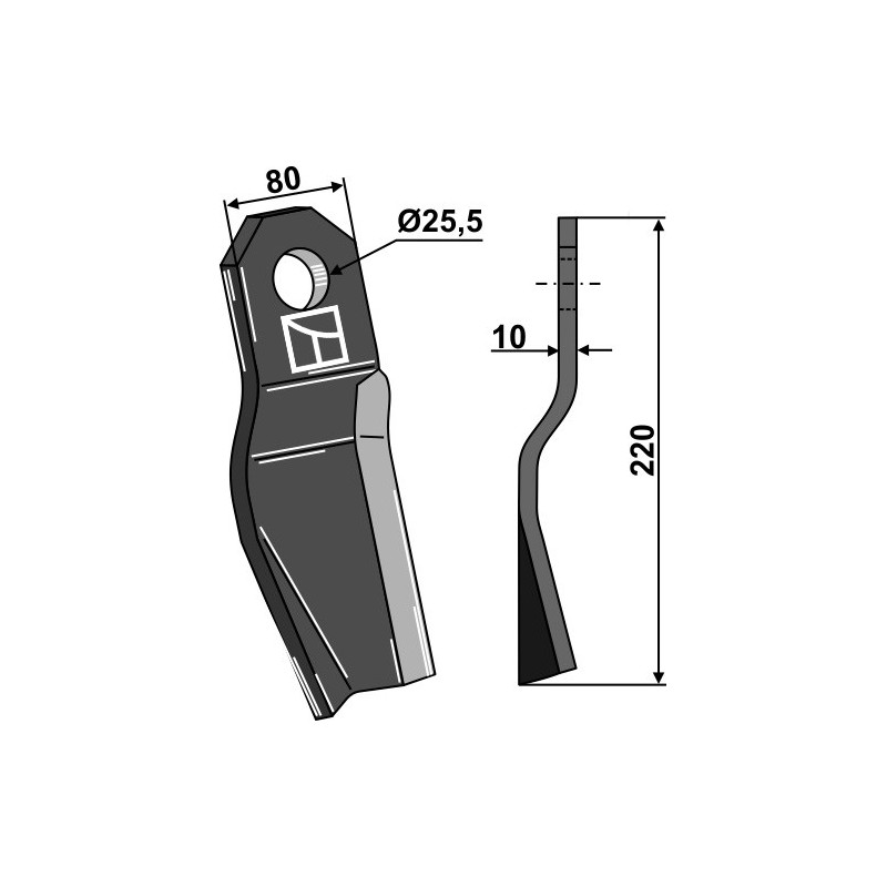 Couteau torsadé - modèle gauche - Röll - 690609 / 308893