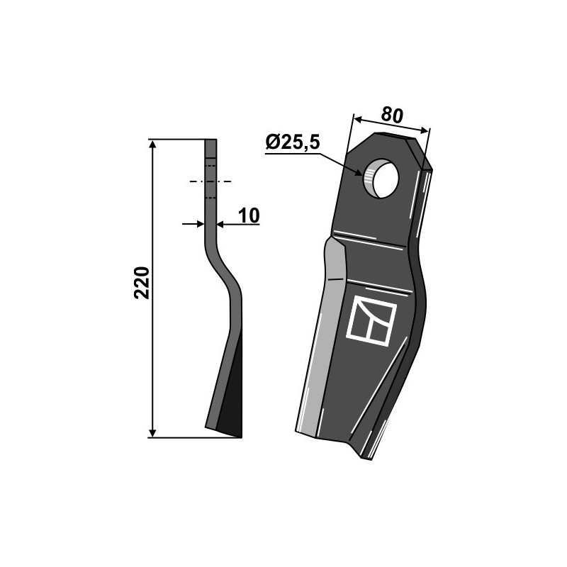 Couteau torsadé - modèle droite - Röll - 690616 / 308894