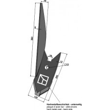 Pointe avec tôle de guidage - gauche - Lemken Kristall - 3374445