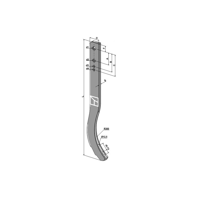 Dent de cultivateur  - 900mm - AG003443