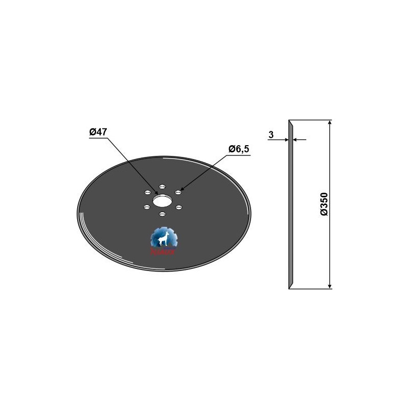 Disque de semoir Ø350x3 - Kuhn - FLA2605B