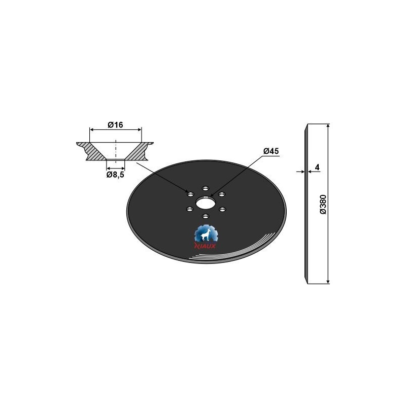 Disque de semoir Ø380x4 - Accord - AC825821