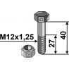 Boulon avec écrou à freinage interne - M12x1,25x40 - 12.9