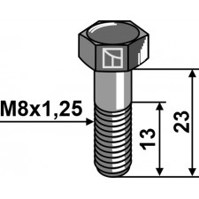 Boulon à tête hexagonale - M8x1,25 - 8.8 - John Deere - LCA57518