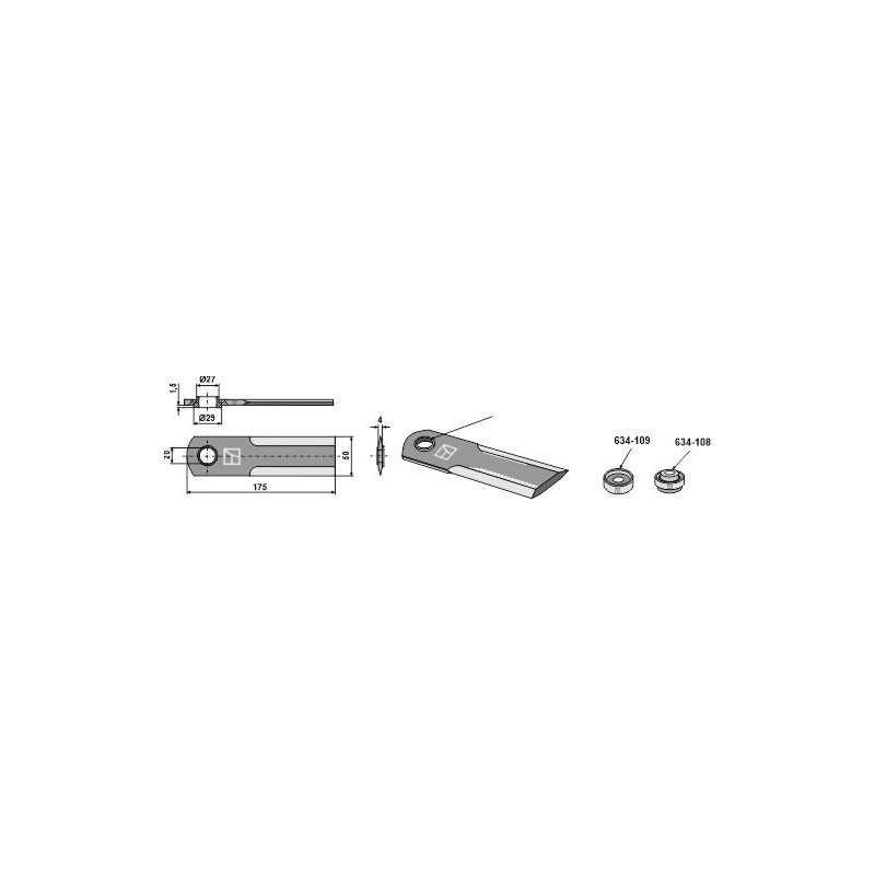 Couteau broyeur de paille - Claas Lexion - 0007558740