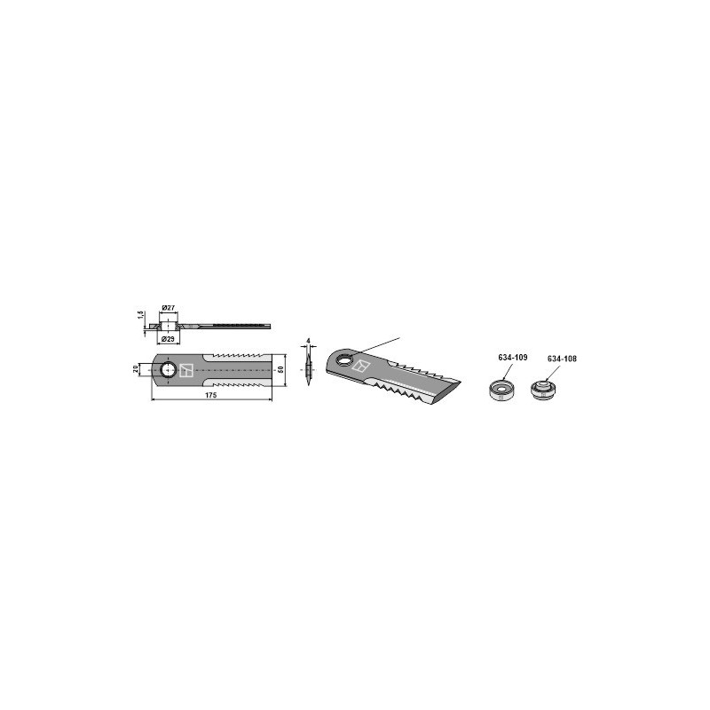 Couteau broyeur de paille - Claas Lexion - 7558750