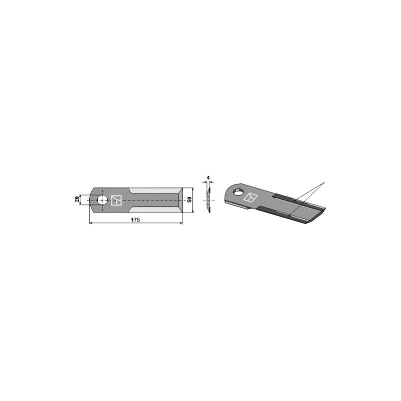 Couteau broyeur de paille - Claas Lexion - 0007557860 - 0007557861