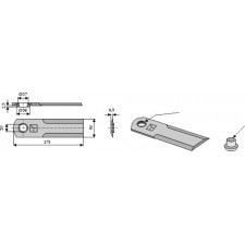 Couteau broyeur de paille - Case - 1994760C4