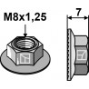 Écrou héxagonal avec bride - M8x1,25 - Strautmann - 86500557