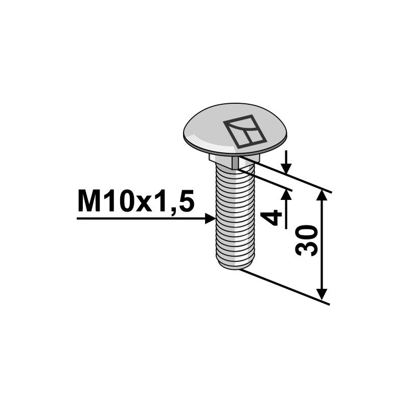 Boulon à tête bombée M10x1,5 - AG007990