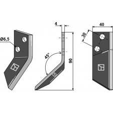 Couteau pour mélangeurs de fourrage, droit - AG005844