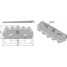Couteau pour mélangeurs de fourrage, gauche - Strautmann - 60603502