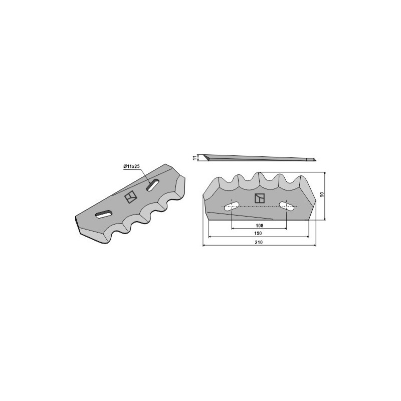 Couteau pour mélangeurs de fourrage, droit - Strautmann - 60503503