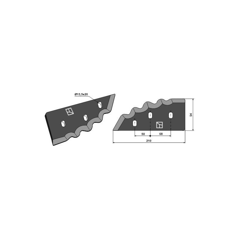 Couteau pour mélangeurs de fourrage - revêtement en métal dur - gauche - Sgariboldi - CL-04.008