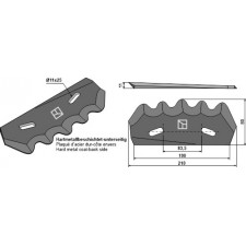 Couteau pour mélangeurs de fourrage - revêtement en métal dur, droit - Strautmann - 60503503