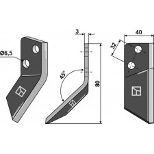 Couteau pour mélangeurs de fourrage, droit - Storti - 16800012