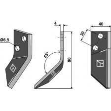Couteau pour mélangeurs de fourrage, droit - Sgariboldi - CL07.001