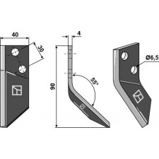 Couteau pour mélangeurs de fourrage, gauche - Sgariboldi - CL07.002