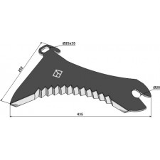 Couteau d'ensilage plaqué d'acier dur - Lely - 01144401