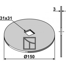 Rondelle de compensation pour arbre carré 28x28 et 30x30 - AG013154