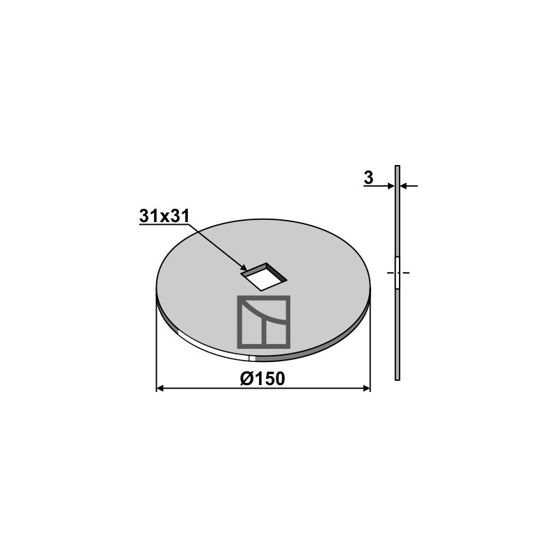 Rondelle de compensation pour arbre carré 28x28 et 30x30 - AG013154