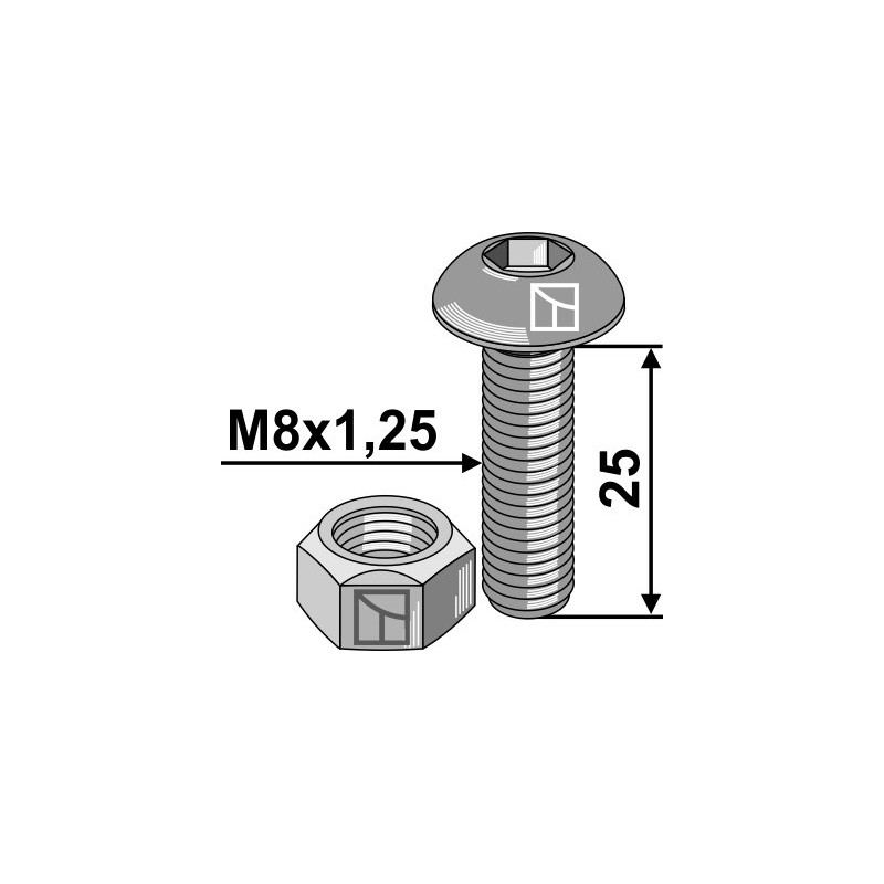 Boulon à 6 pans creux - M8x1,25 - 8.8