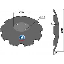 Disque crénelé à fond plat Ø510 - Pöttinger - 85041023.1