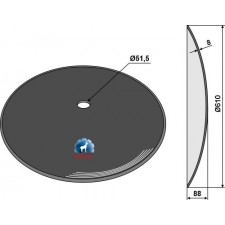 Disque lisse Ø610x8 - Landoll - 140465 - 124662