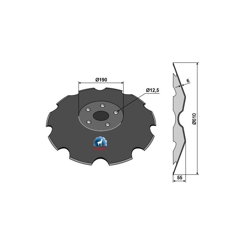Disque crénelé Ø610x6 - Väderstad - 154626