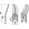Couteau de herses à bêches rotatives 2 sections en acier au bore, gauche - Doublet-Record - 99000 132