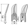 Couteau de herses à bêches rotatives 2 sections en acier au bore, droite - Doublet-Record - 99000 131