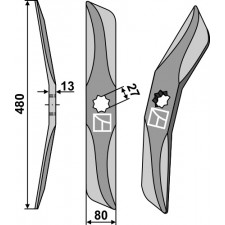 Couteau de herses à bêches rotatives droit en acier au bore, droite - AG006456