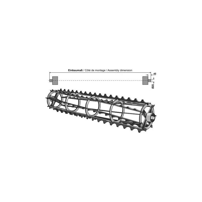 Rouleaux cage à barres crénelées - 1320mm - AG007143