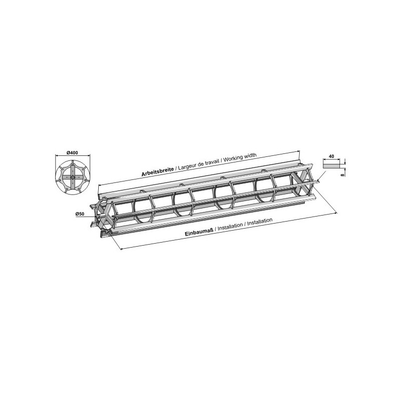 Rouleau cage à barres lisses - 2300