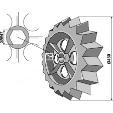 Roue dentée - Ø450mm - Rabe - 6809.01.02